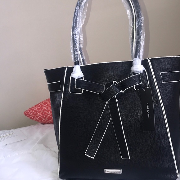 tahari purse black